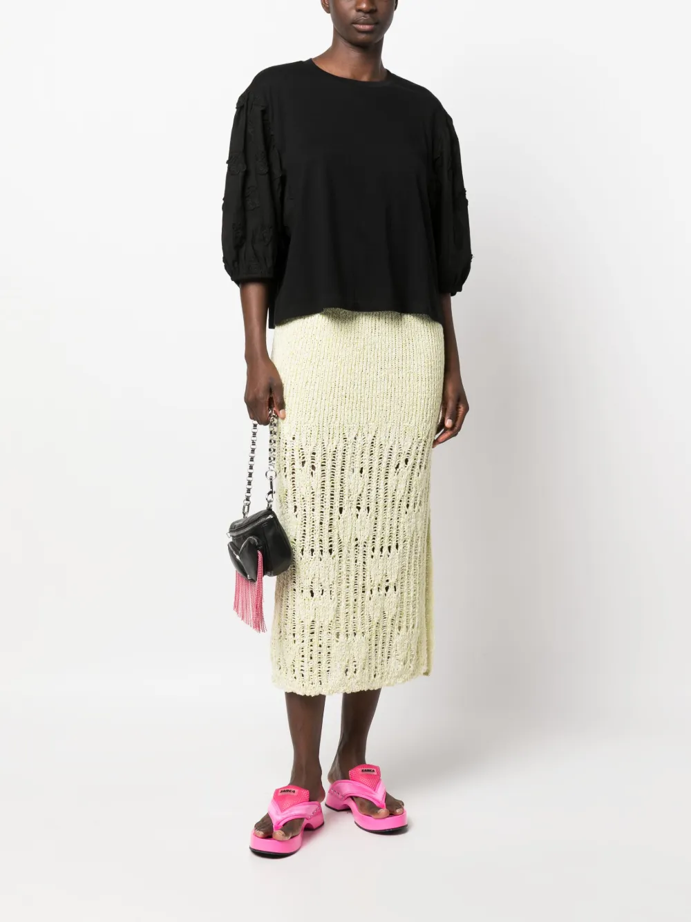 Bimba y Lola Top met pofmouwen - Zwart