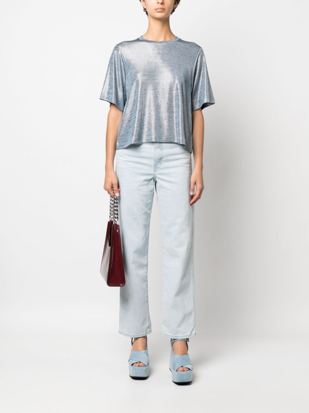 Bimba y Lola Metallic T-shirt - Blauw