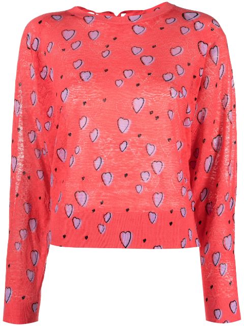 Bimba y Lola - Small Heart-print linen sweater