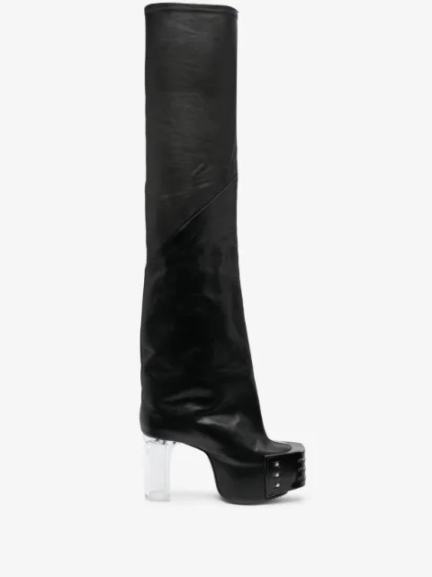 Rick Owens flared platform leather boots