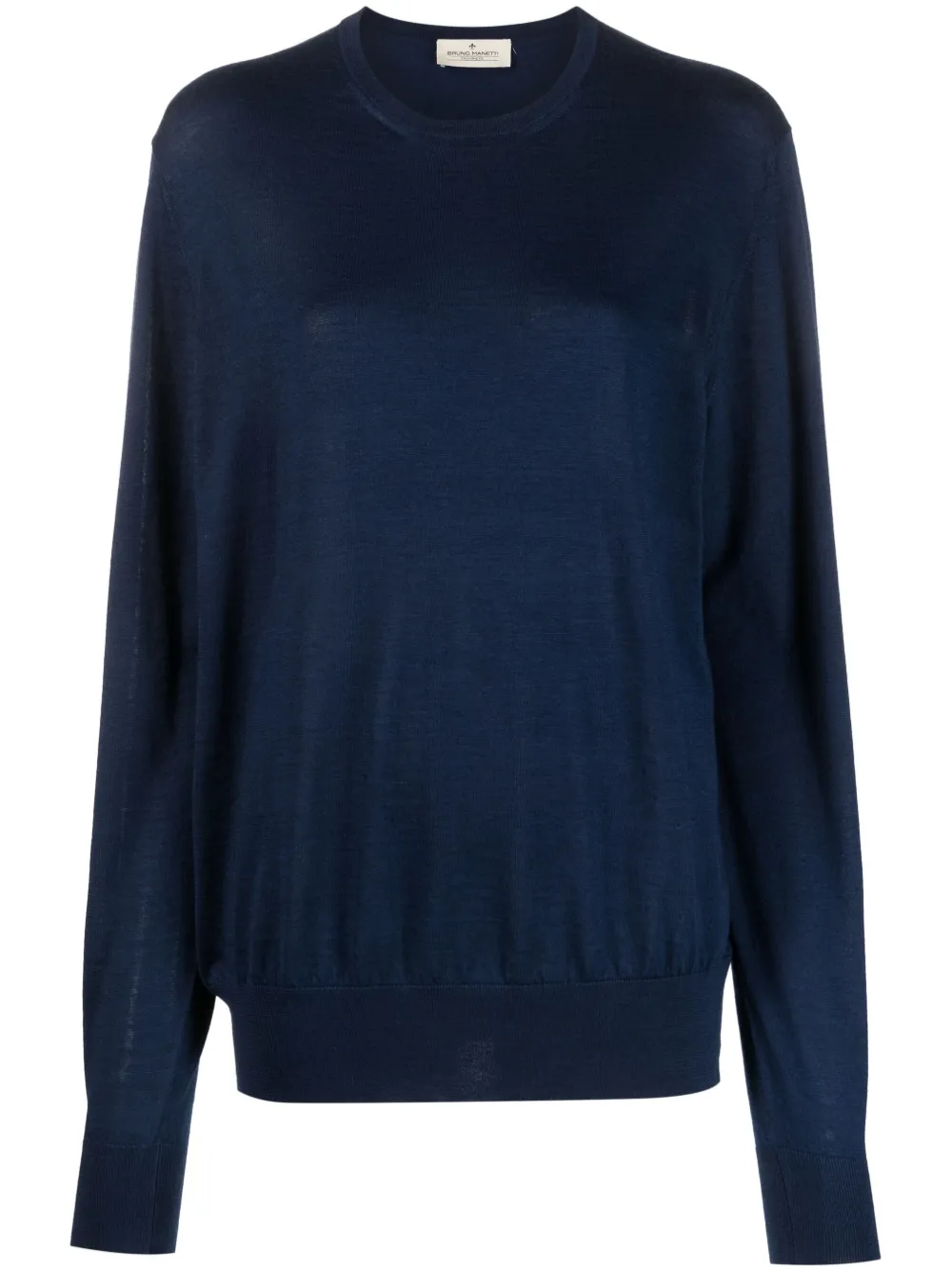 Bruno Manetti Round-neck Knitted Jumper In Blau