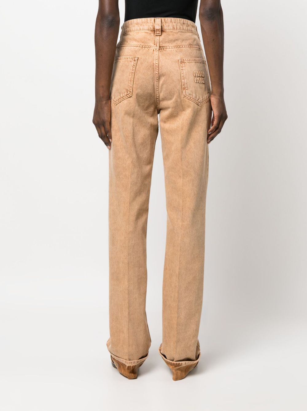 Miu Miu distressed high-waisted trousers Women