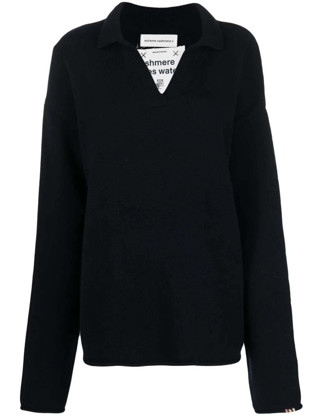 extreme cashmere Nº101 Jules V-neck cashmere jumper - Blue
