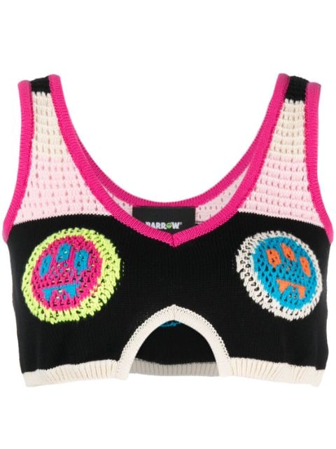 BARROW crochet-panel crop top