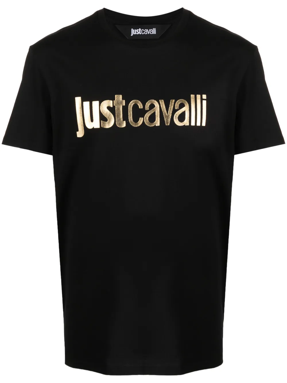 Just Cavalli logo-print short-sleeve cotton T-shirt - Black
