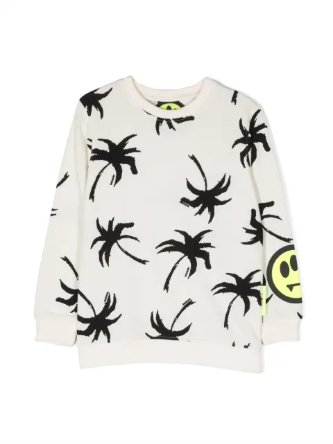 Barrow kids palm tree-print cotton sweatshirt
