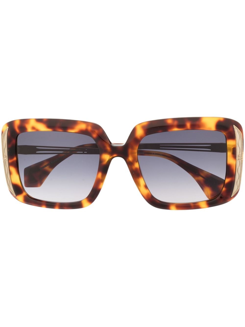 vivienne westwood lunettes de soleil carrées à effet écailles de tortue - marron