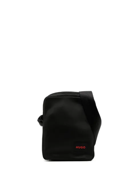 HUGO logo-patch messenger bag