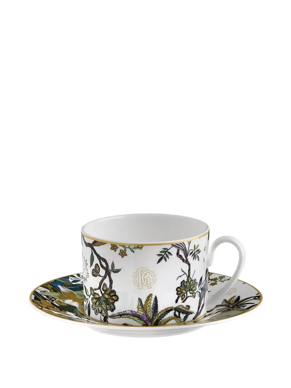 Roberto Cavalli Home Floral-print Teacup Set In Multi