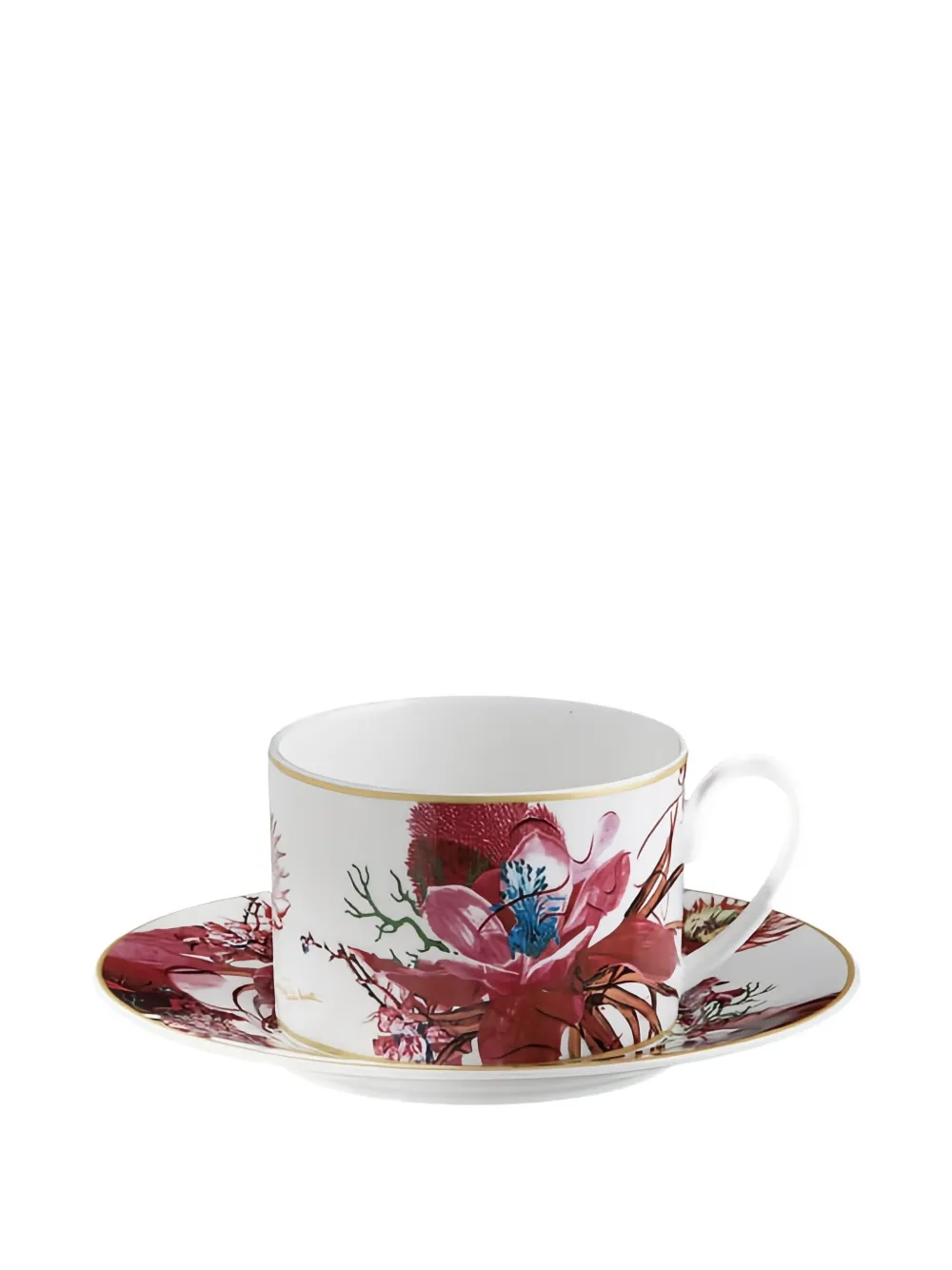 Roberto Cavalli Home Floral-print Teacup Set In Multi