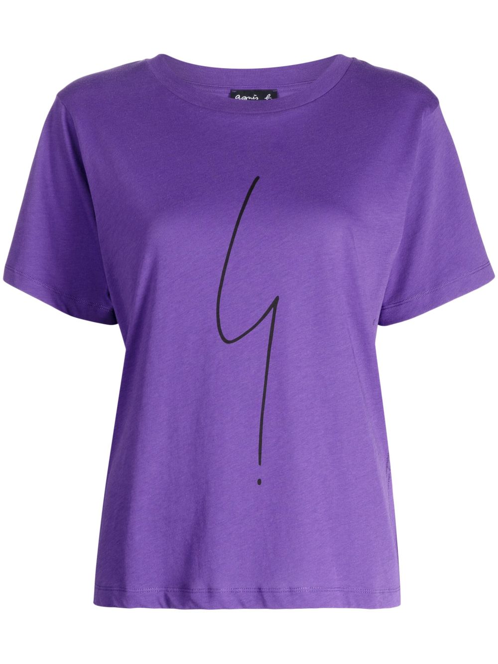 agnès b. line-print cotton T-shirt - Purple