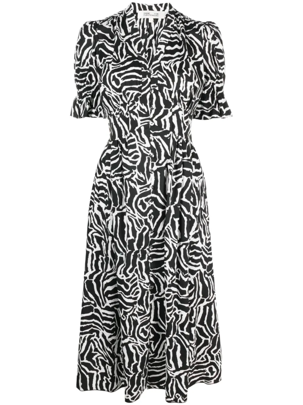Diane Von Furstenberg Erica Tiger-print Midi Dress In Schwarz