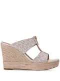 Michael Michael Kors Bradley leather wedge sandals - Neutrals