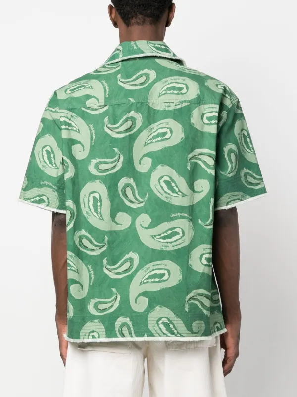 jacquemus トップス タグあり Jacquemus Artichaut paisley-print frayed-edge Shirt | Green