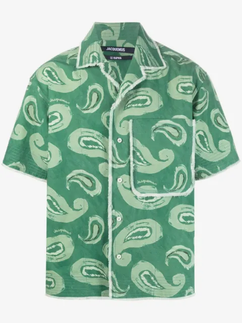Jacquemus Artichaut paisley-print frayed-edge shirt