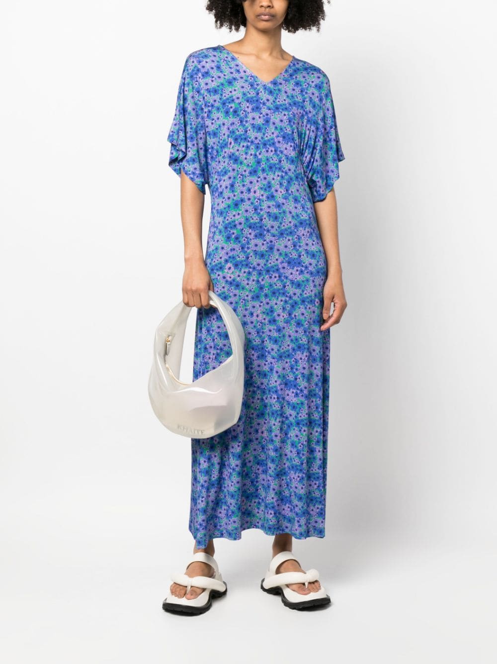 Bimba y Lola Midi-jurk met bloemenprint - Blauw