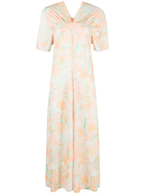 Bimba y Lola Graffiti Flowers print midi dress
