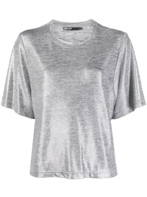 Bimba y Lola - metallic-finish draped T-shirt