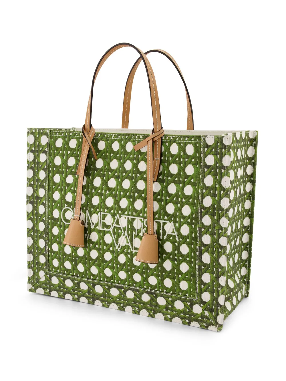 Woven-Print Canvas Tote Bag