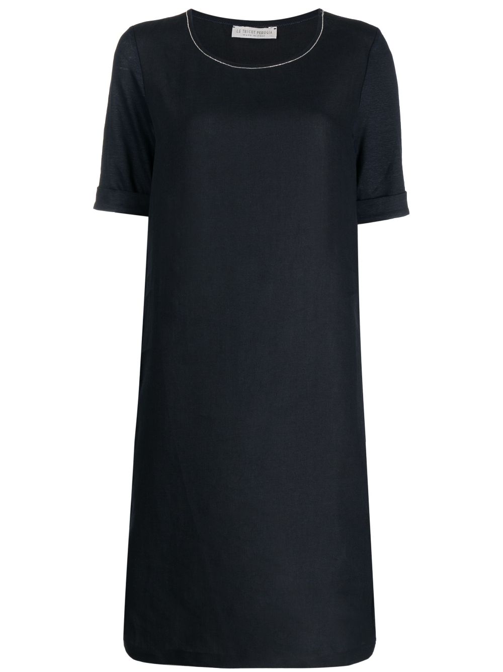 Le Tricot Perugia short-sleeve Linen Shift Dress - Farfetch