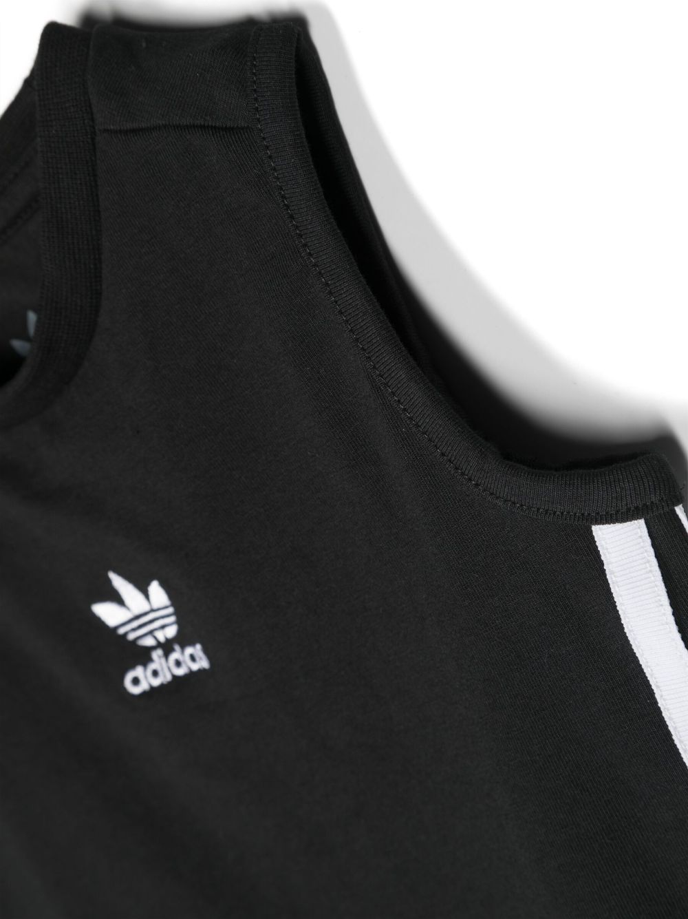 Shop Adidas Originals Adicolor Logo-embroidered Cropped Tank Top In Black