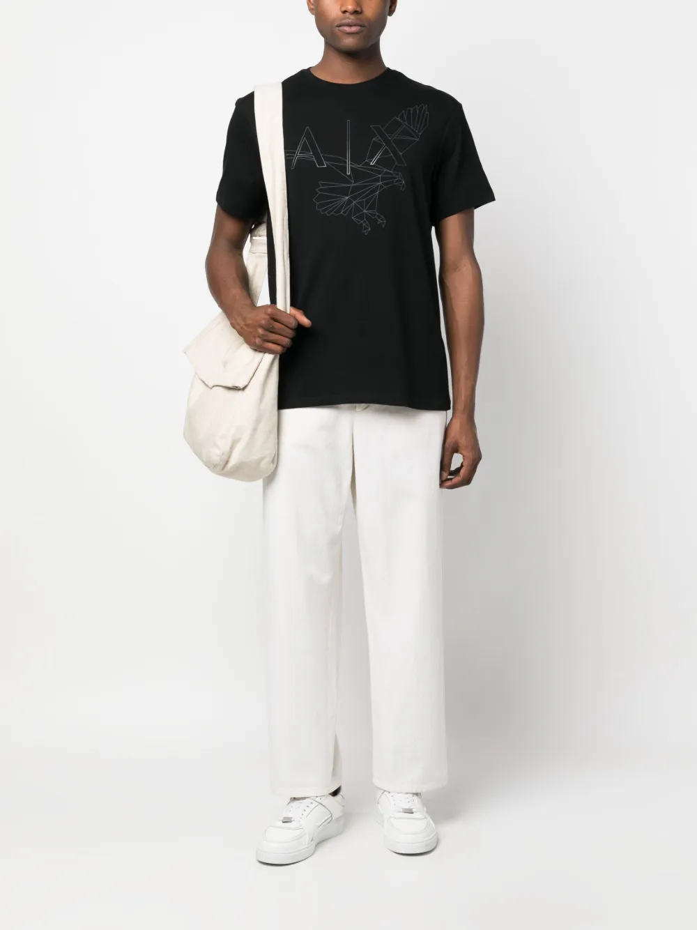 Armani Exchange T-shirt met logoprint - Zwart