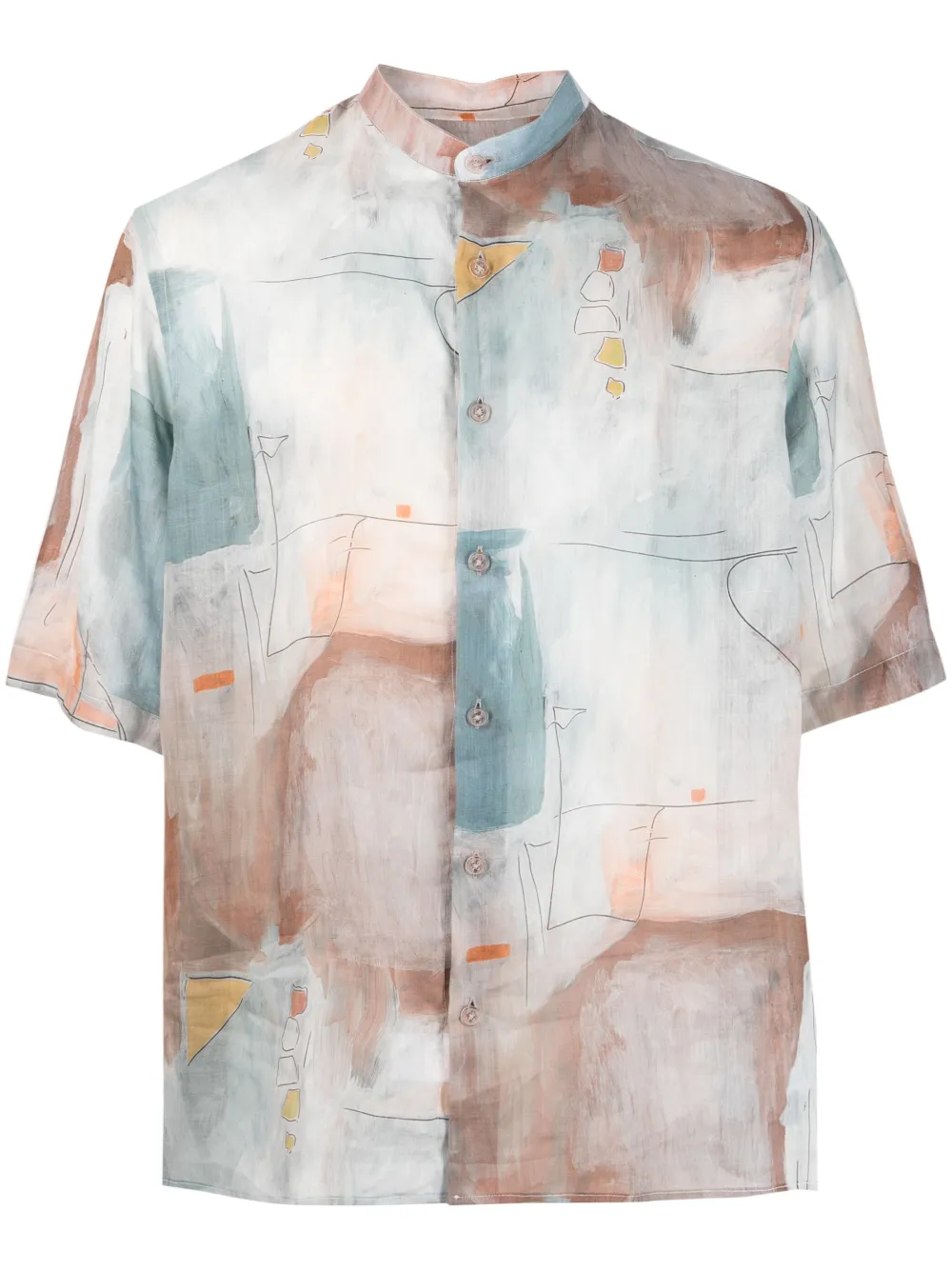 Costumein abstract-print short-sleeve shirt - Blue