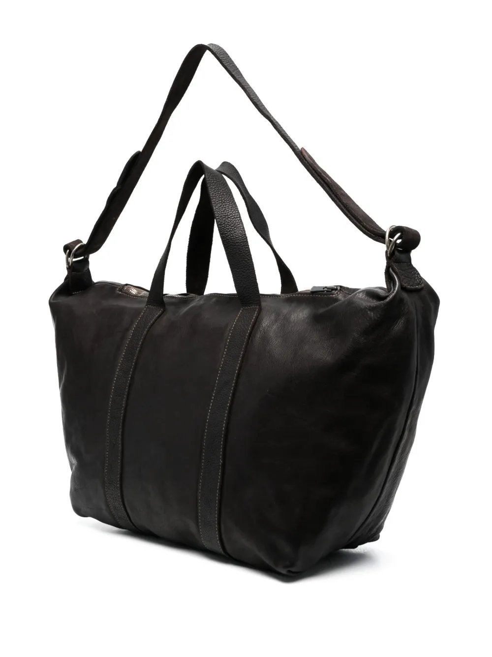 Guidi Top-handle Zipped Holdall In Braun