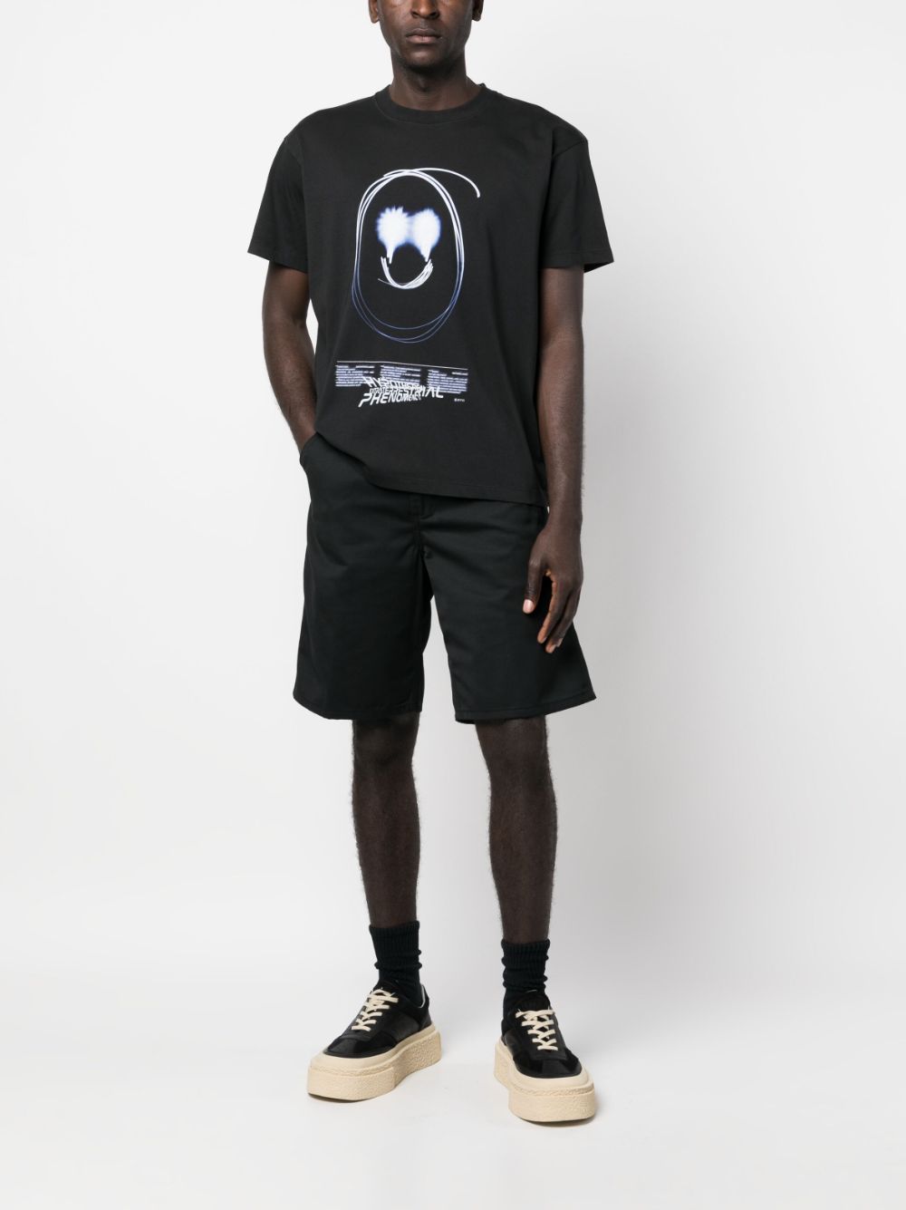 Carhartt WIP Bermuda shorts met logopatch - Zwart
