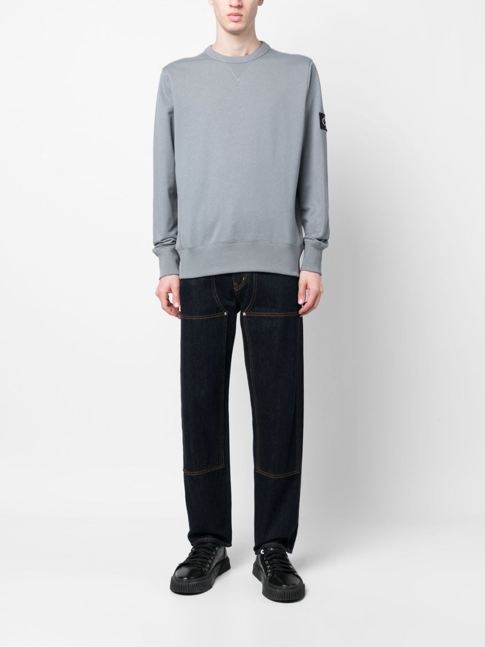 Calvin Klein Jeans Sweater met logopatch - Grijs