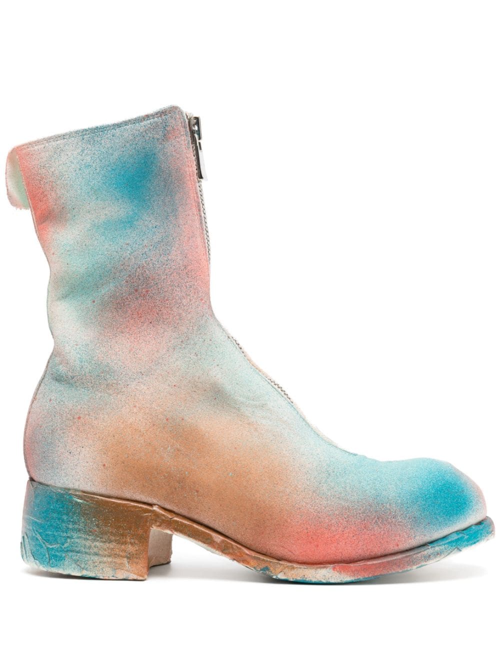 Guidi Spray-paint Effect Boots In Blue