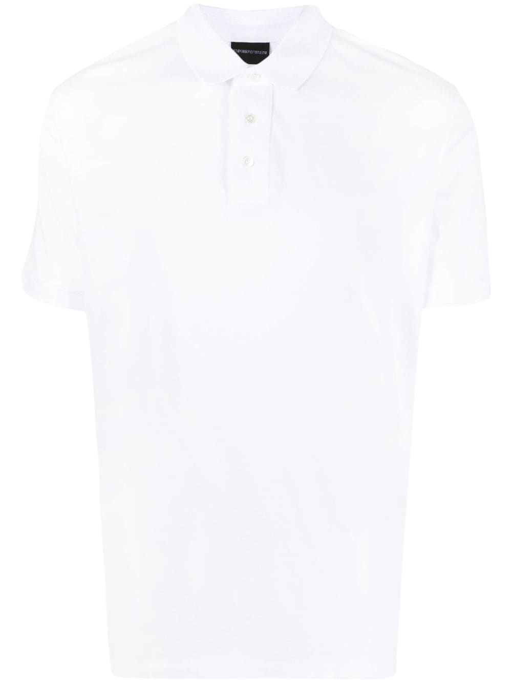 Emporio Armani Tonal Embroidered-logo Polo Shirt In Weiss