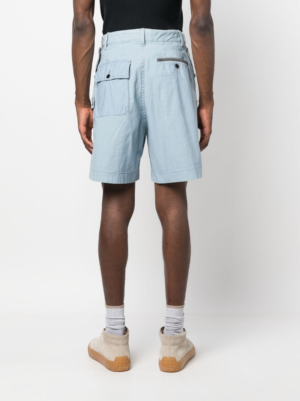 Shop Sacai Straight-leg Cargo Shorts In Blue