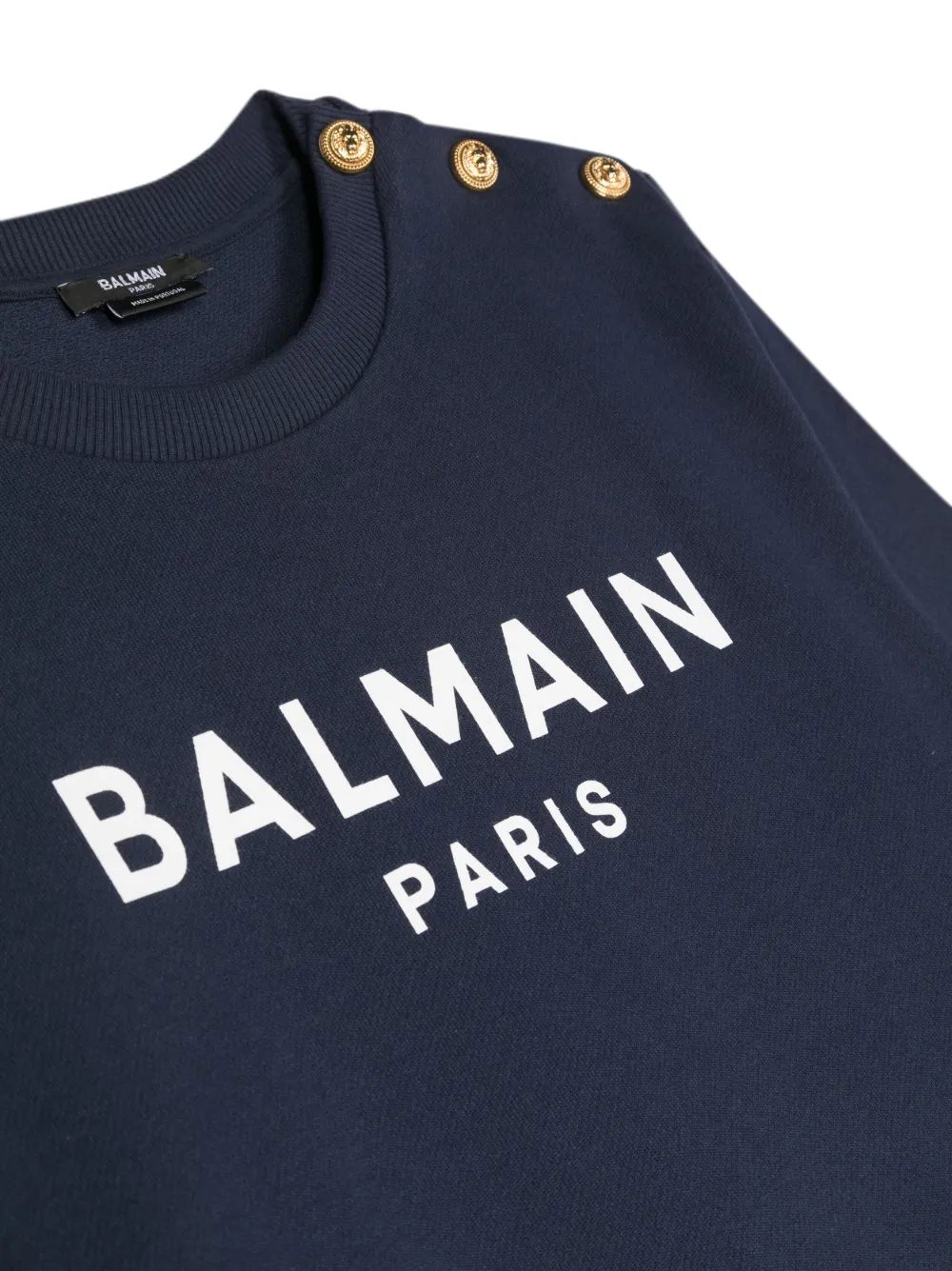  Balmain Kids Sudadera Con Logo Estampado - Azul 