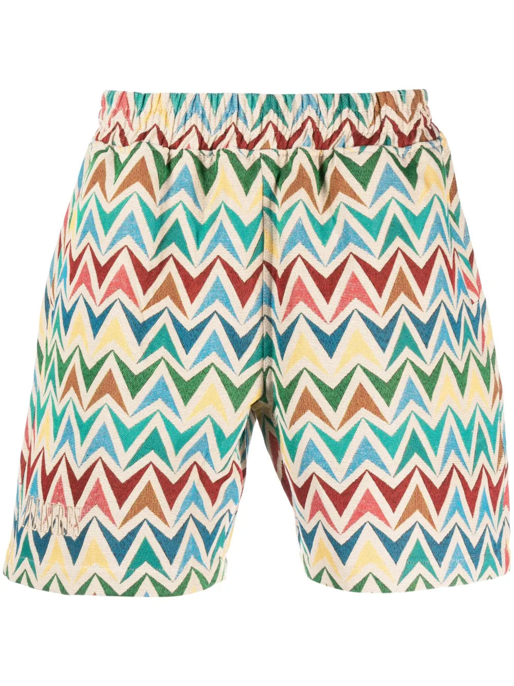 Pleasures Basket Woven Jacquard Shorts In Nude