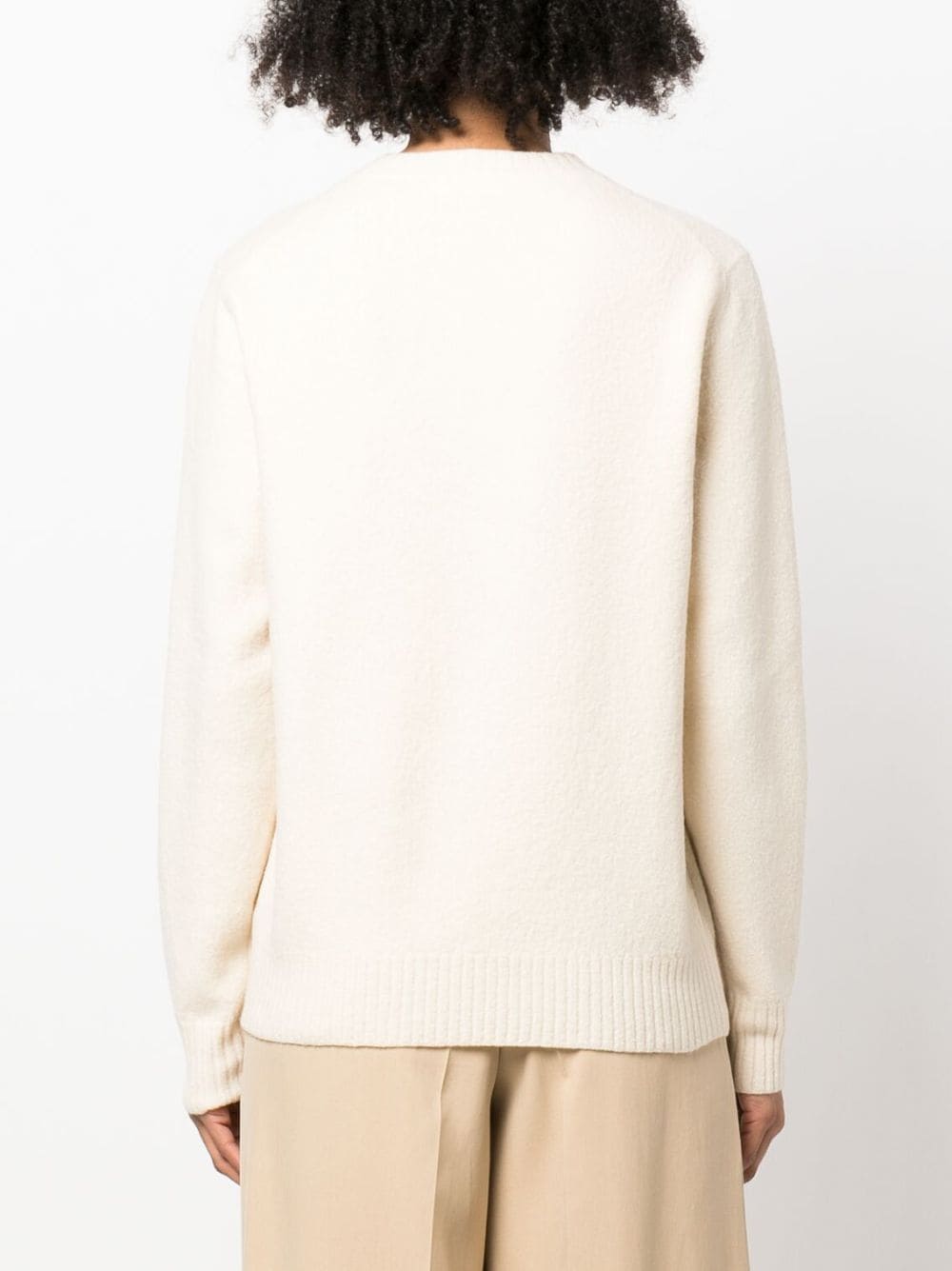 Shop Jil Sander Harmony Crew-neck Wool Jumper In White