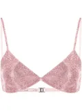 Nuè rhinestone-embellished silk bra top - Pink