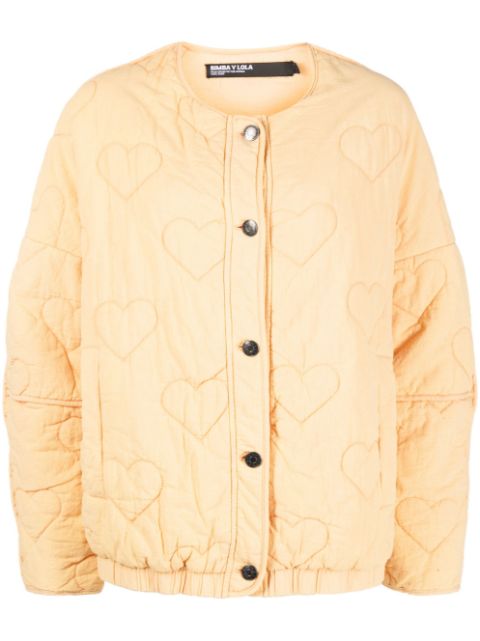 Bimba y Lola - heart-motif quilted jacket