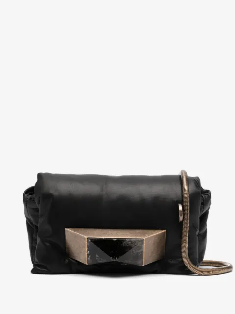 Rick Owens logo-plaque leather shoulder bag