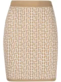 Balmain monogram-jacquard miniskirt - Neutrals