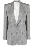 Alessandra Rich Prince of Wales check single-breasted blazer - Black