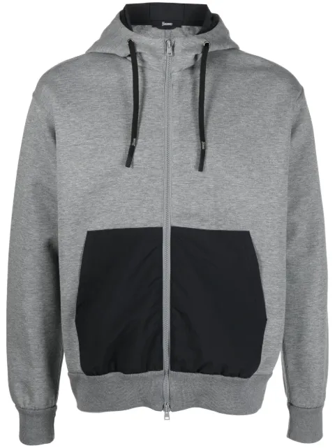 Herno hoodie superposé en coton mélangé
