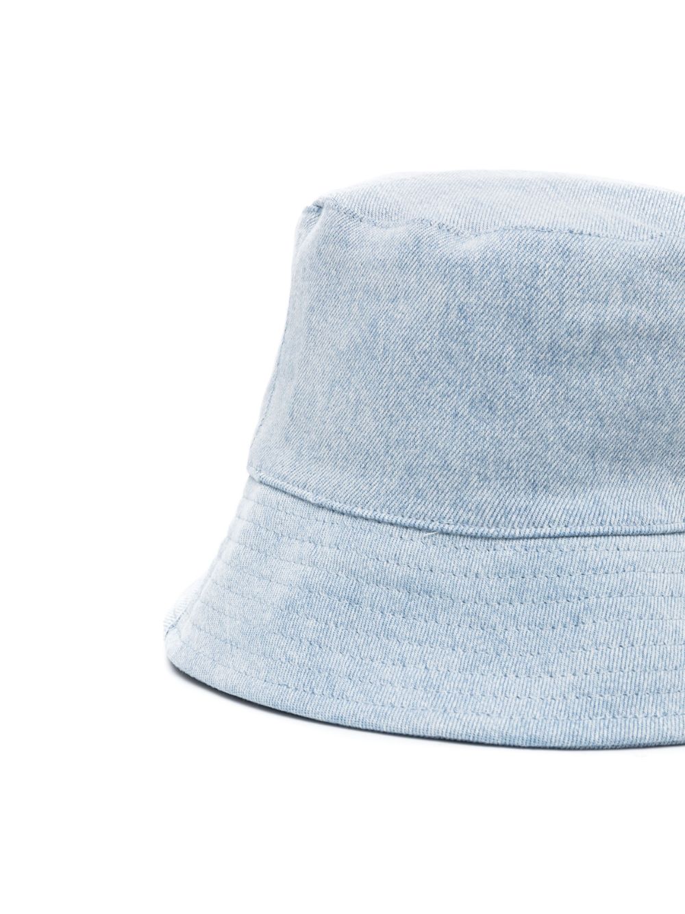 Bimba y Lola logo-embroidered denim bucket hat - Blauw