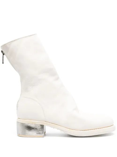 Bottines en cuir à fermeture zippée - Guidi - Modalova