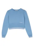 Simonetta crystal-embellished logo knitted jumper - Blue