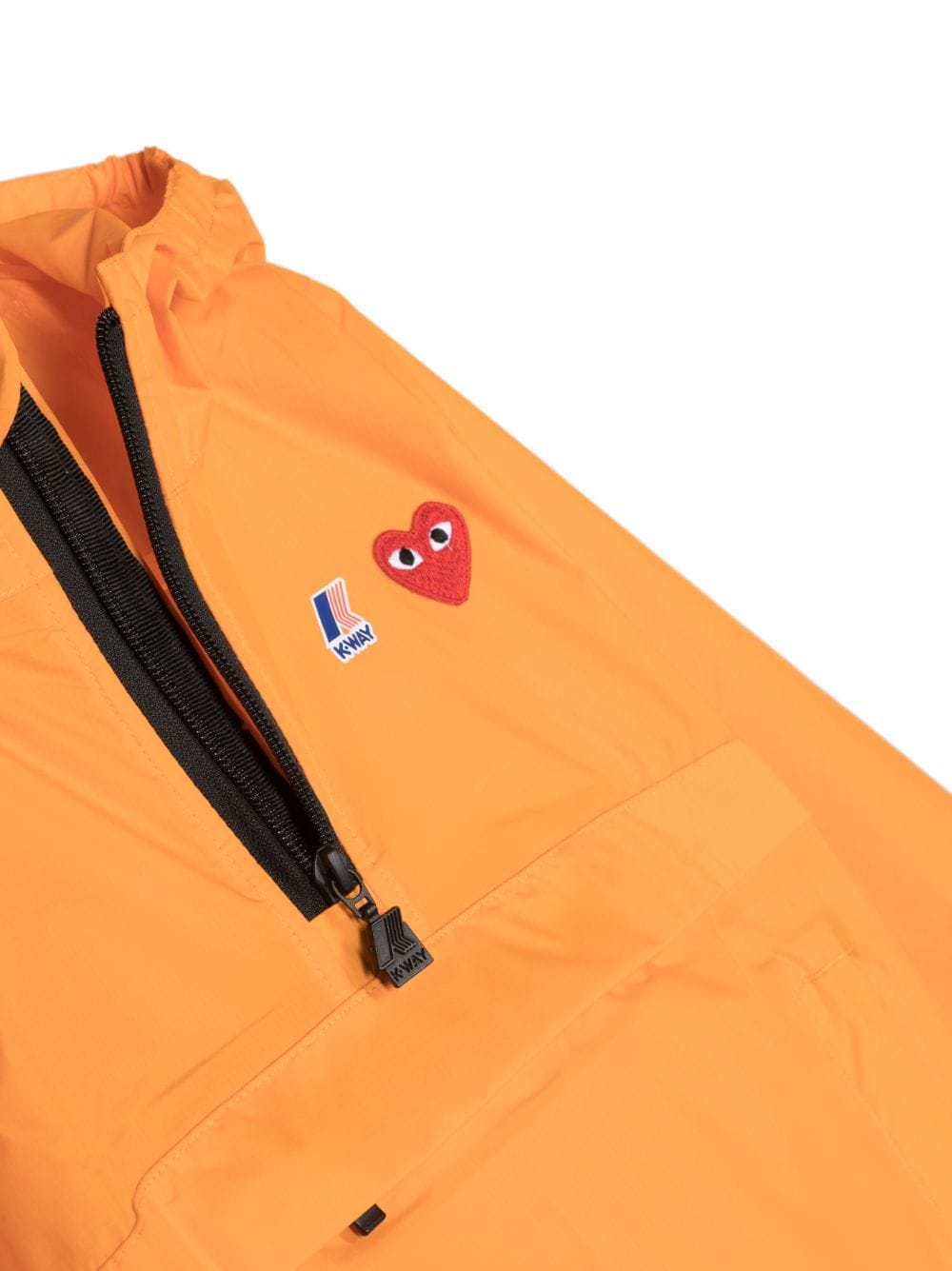 Shop Comme Des Garçons Play Logo-patch Pullover Hooded Jacket In Orange