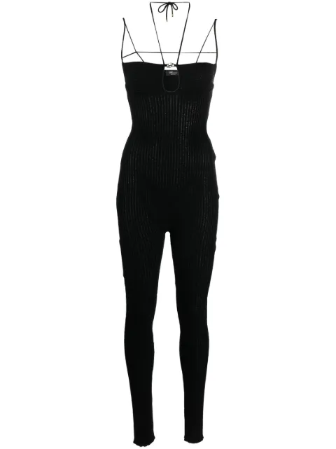 Blumarine strappy ribbed-knit jumpsuit