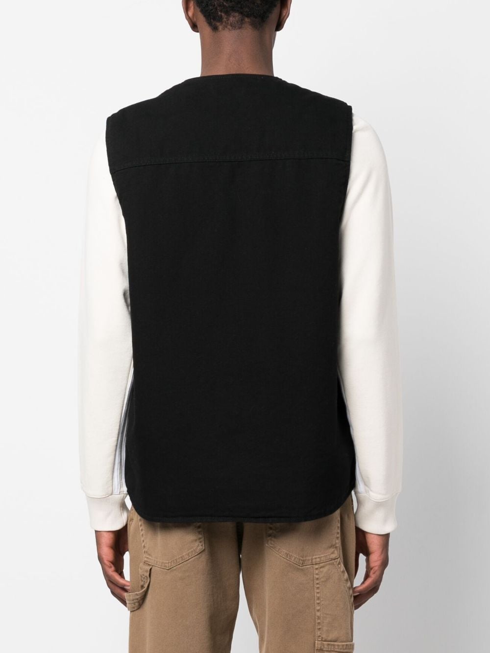 Shop Carhartt V-neck Organic-cotton Vest In Black
