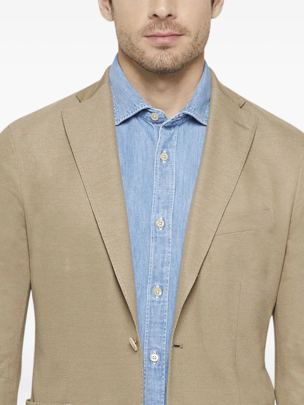 Boglioli Blazer met enkele rij knopen Beige