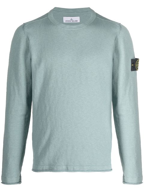 Stone Island logo-patch fine-knit jumper
